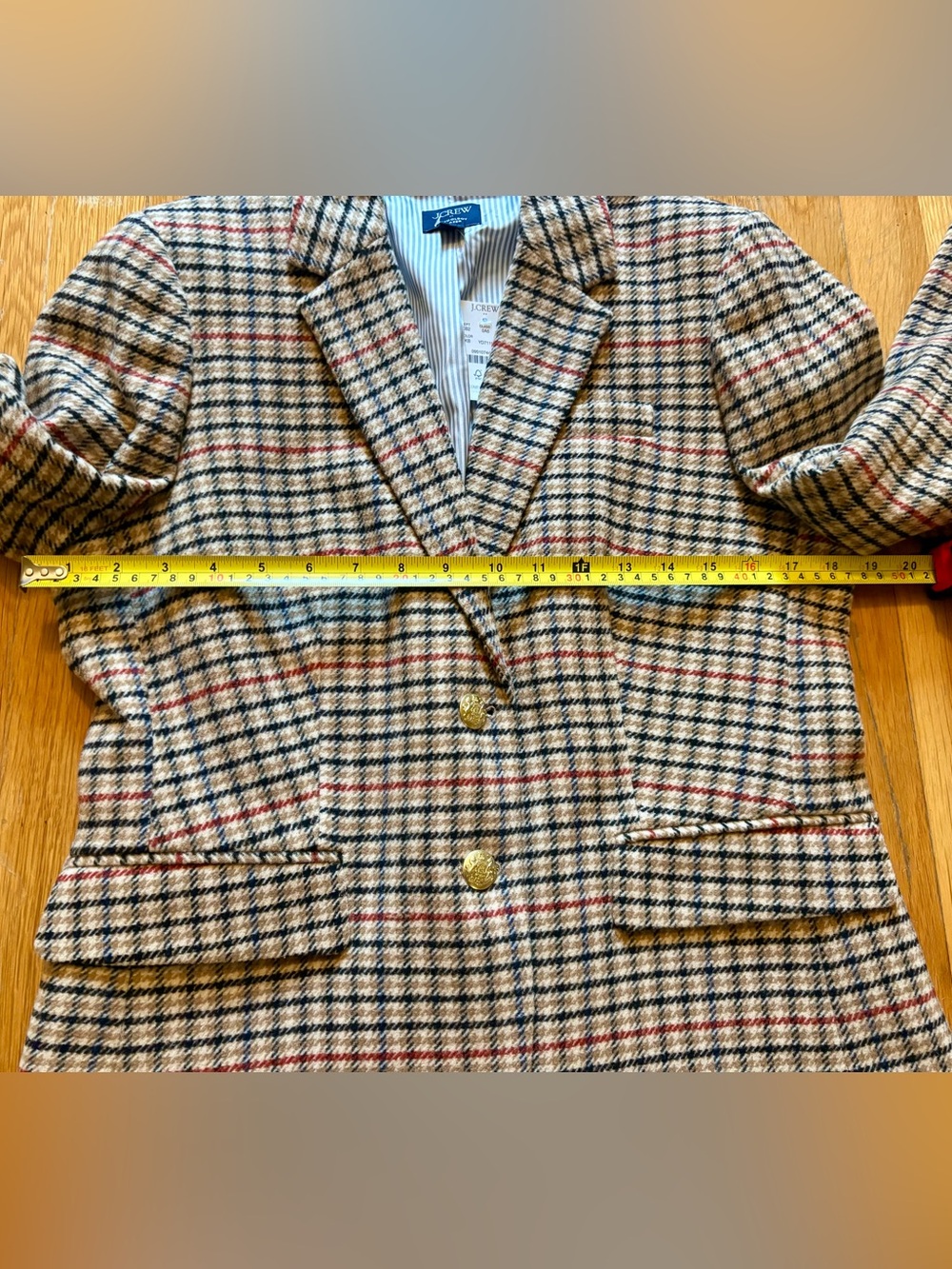 J. Crew Herringbone Wool Blender Blazer NWT - Picture 7 of 14